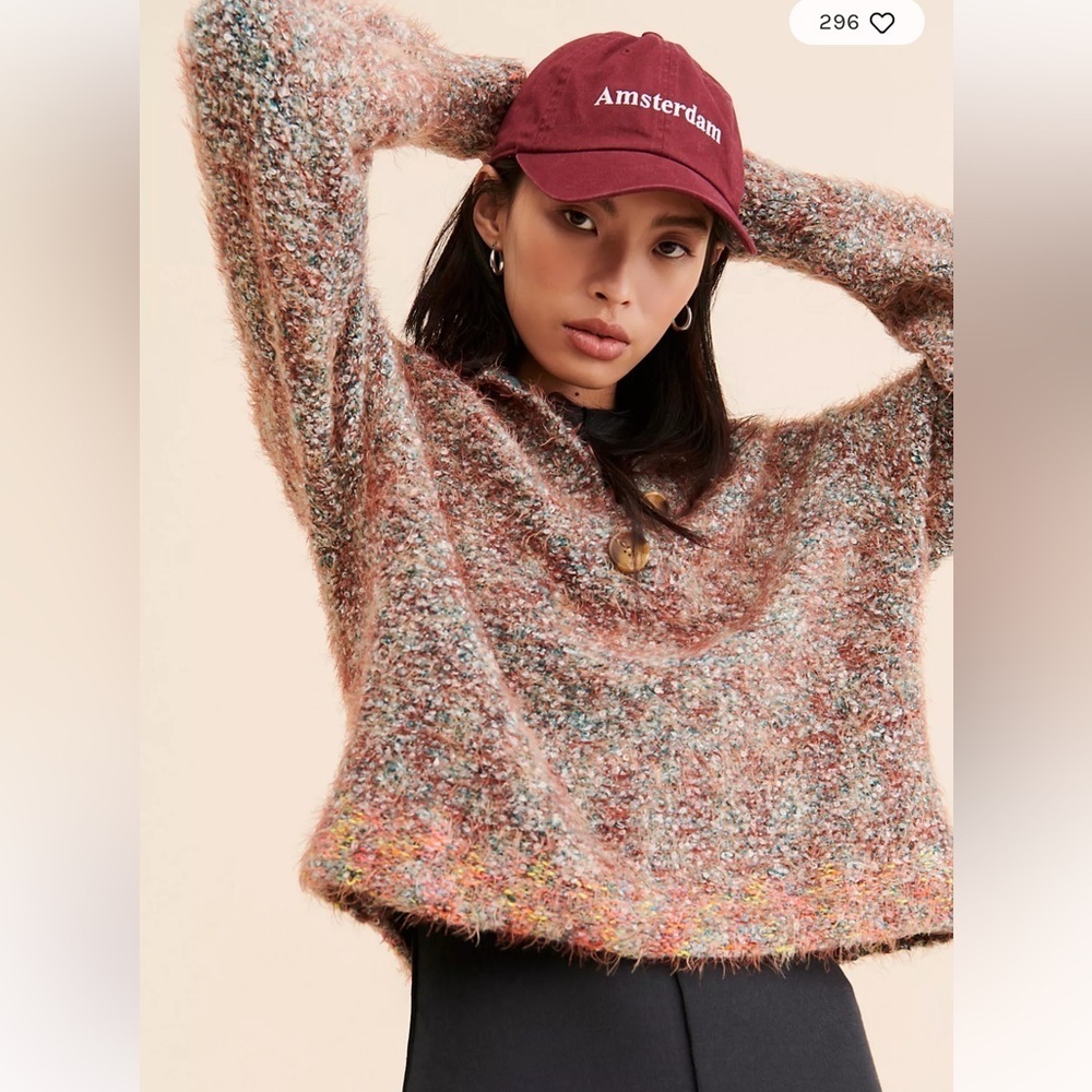Free people stellar brown knit pullover sweater Xs